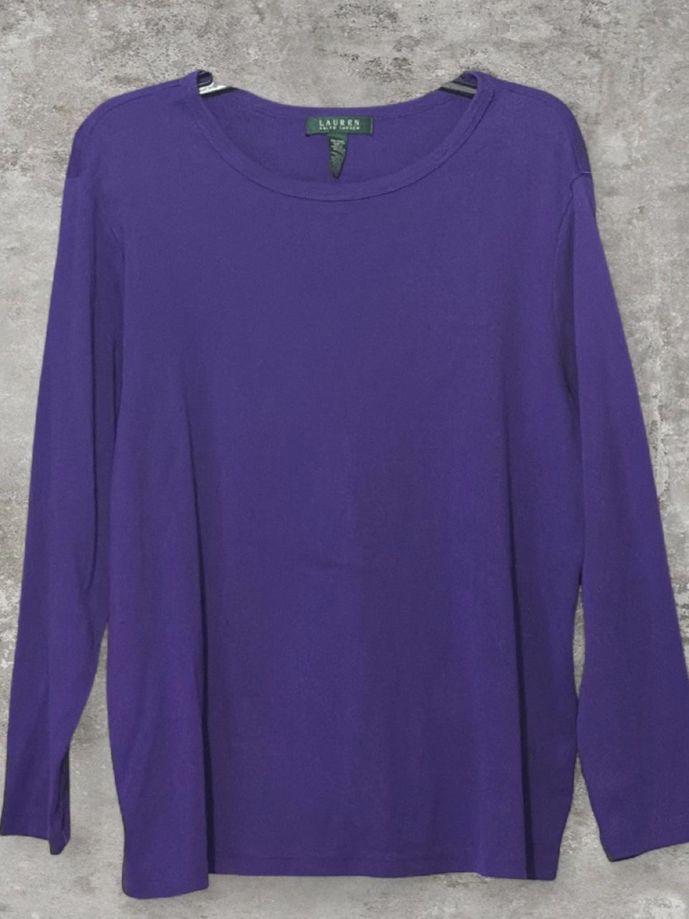 Lauren Ralph Lauren Deep Purple Long Sleeve Crewneck Tee